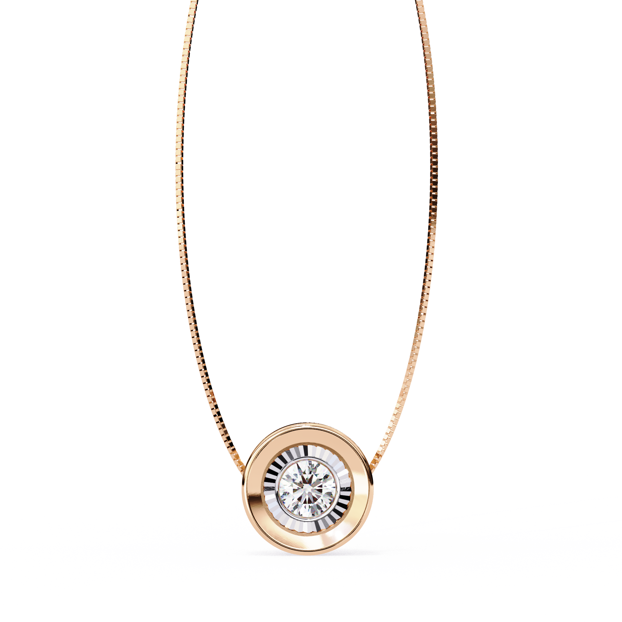 Solitairekart 0.26ct Bezel-Set Natural Diamond Solitaire Pendant-HI Color, VS-SI Clarity